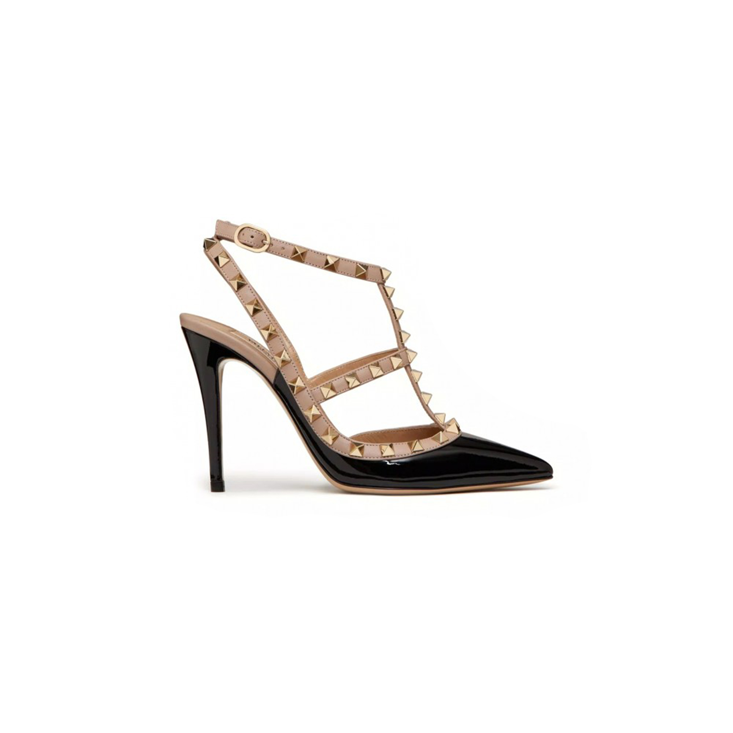 VALENTINO PATENT ROCKSTUD CAGED PUMP 100MM 5W2S0393VNW_N91
